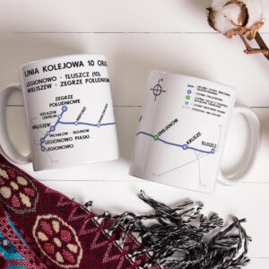 Kubek linia kolejowa 10, Linia kolejowa 10, linia kolejowa 28 Wieliszew - Zegrze Południowe, Linia kolejowa nr 10, Linia kolejowa 10 Legionowo - Wieliszew - Tłuszcz, Kubek 330ml z linią kolejową 10, kubek linia 10, kubek linia kolejowa 10 Legionowo - Tłuszcz, Wieliszew, Radzumin, Rozkład PKP, Pociąg, Pociąg towarowy, Pociąg osobowy, schemat linii kolejowej na kubku, gadżet PKP, schemat linii kolejowej na kubku, upominek dla maszynisty, kubek dla maszynisty, linia kolejowa normalnotorowa, linia kolejowa mazowieckie, zegrze, jezioro zegrzyńskie