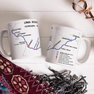 Kubek linia kolejowa 35, Linia kolejowa 35, Linia kolejowa nr 35, Linia kolejowa 35 Szczytno - Ostrołęka, Kubek 330ml z linią kolejową 35, kubek linia 35, kubek linia kolejowa 35 Szczytno - Chorzele - Ostrołęka, Szczytno, Chorzele, Ostrołęka, Rozkład PKP, Pociąg, Pociąg towarowy, Pociąg osobowy, schemat linii kolejowej na kubku, gadżet PKP, schemat linii kolejowej na kubku, upominek dla maszynisty, kubek dla maszynisty, linia kolejowa normalnotorowa, linia kolejowa mazowieckie, linia kolejowa warmińsko-mazurskie