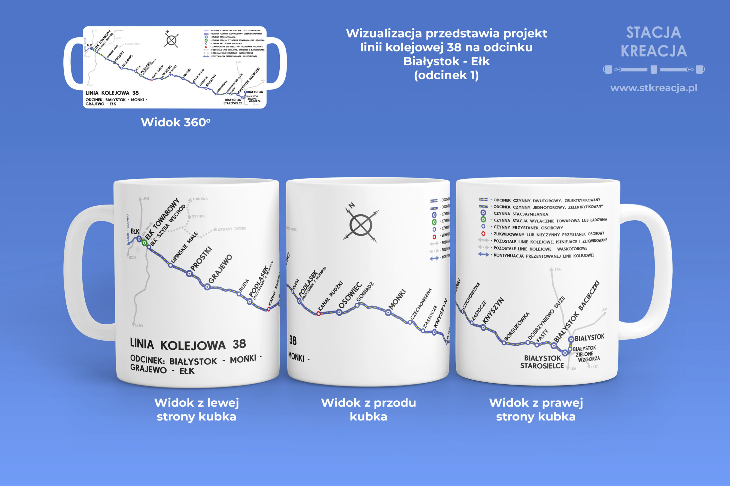 Linia kolejowa 38, Linia kolejowa nr 38, Linia 38, linia kolejowa 38 Białystok - Ełk, Kubek 330ml z linią kolejową nr 38, kubek linia 38, kubek linia kolejowa 38 Białystok - Mońki - Grajewo - Ełk, linia kolejowa 38 Białystok - Grajewo - Ełk, Białystok, Grajewo, Mońki, Ełk, Rozkład PKP, Pociąg, Pociąg towarowy, Pociąg osobowy, schemat linii kolejowej na kubku, gadżet PKP, schemat linii kolejowej na kubku, kolejowy upominek, gadżet, kolejowy, kolejarski kubek kolekcjonerski, prezent dla kolejarza, upominek dla kolejarza, gadżet dla kolejarza, prezent dla mikola, upominek dla mikola, gadżet dla mikola, kubek dla mikola, kubek dla kolejarza, kubek dla miłośnika kolei, prezent dla miłośnika kolei, upominek dla miłośnika kolei, prezent dla maszynisty, upominek dla maszynisty, kubek dla maszynisty, linia kolejowa normalnotorowa, Przewozy Regionalne, Warmińsko Mazurskie, Podlaskie