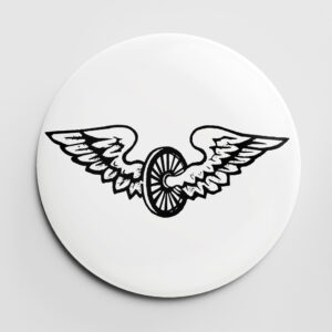 przypinka Ośka Kolejarska II RP (wzór A), przypinka kolejowa, przypinka kolejarska, przypinka dla kolejarza, przypinka PKP, button kolejowy, button kolejarski, button dla kolejarza, button PKP, pin kolejowy, pin kolejarski, pin dla kolejarza, pin PKP, Ośka kolejarska przypinka